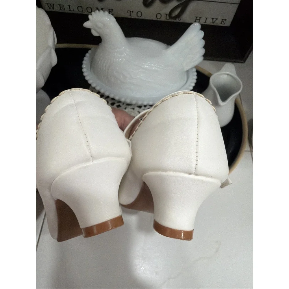 Hehainom Little Girls Emily Strap Mary Jane Shoe Bow Rhinestone‎ Heart 12 White